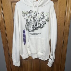 Disney Winnie the Pooh Christopher Robin Bday Party Sweatshirt Hoodie Ivory XXL